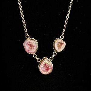 Pretty In Pink Geode Necklace